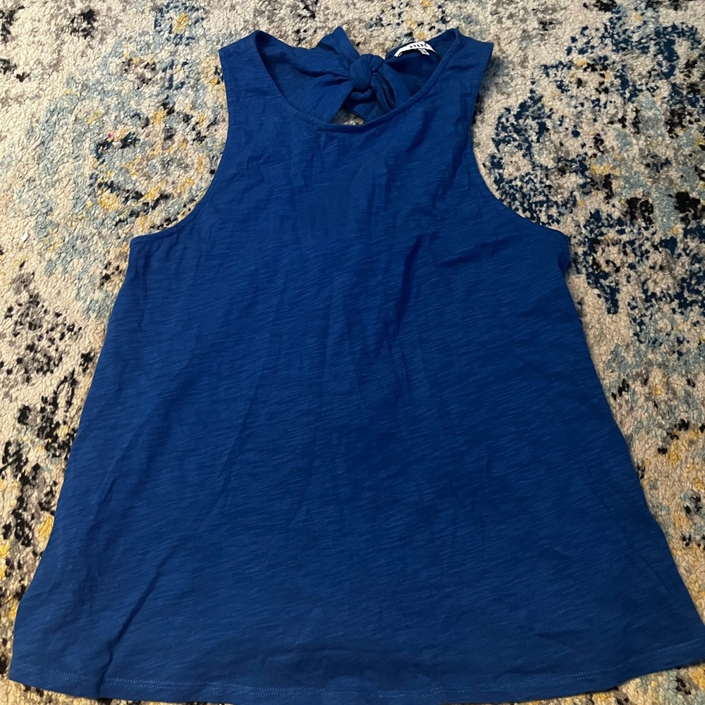 Anthropologie RO&DE Bow Back Tank Top Blue Sz M